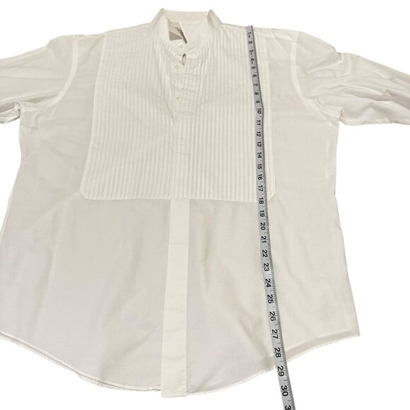 Ermenegildo Zegna Fold Front French Cuff Dress Shirt Solid White Button Up Size - Picture 6 of 8